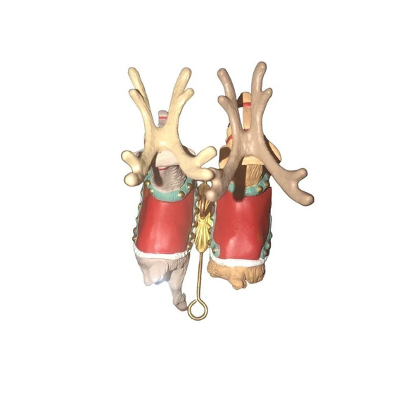 Vintage HALLMARK KEEPSAKE '92 "Prancer & Vixen" Christmas Xmas Tree Ornament - Picture 5 of 9